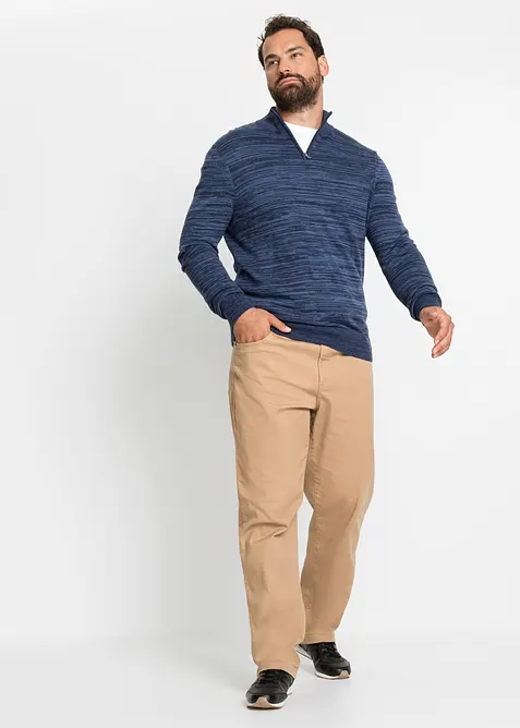 Svetr s límečkem na zip a bavlnou, bonprix