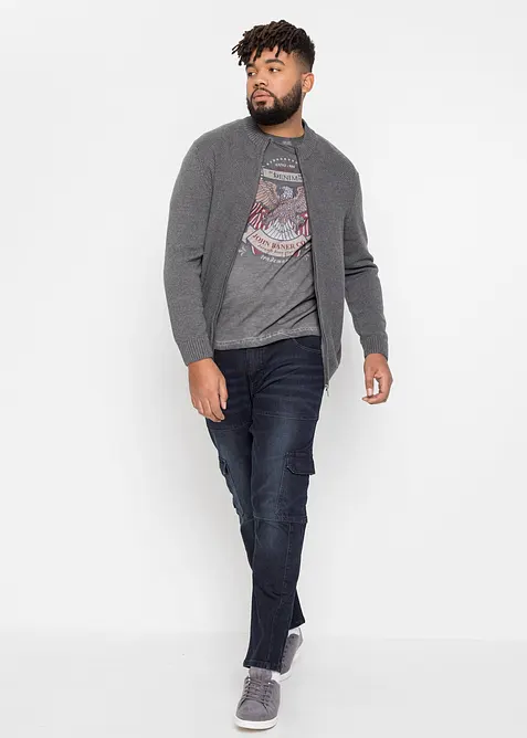 Rozep&iacute;nac&iacute; svetr z jemn&eacute; pleteniny z čist&eacute; bavlny, bonprix