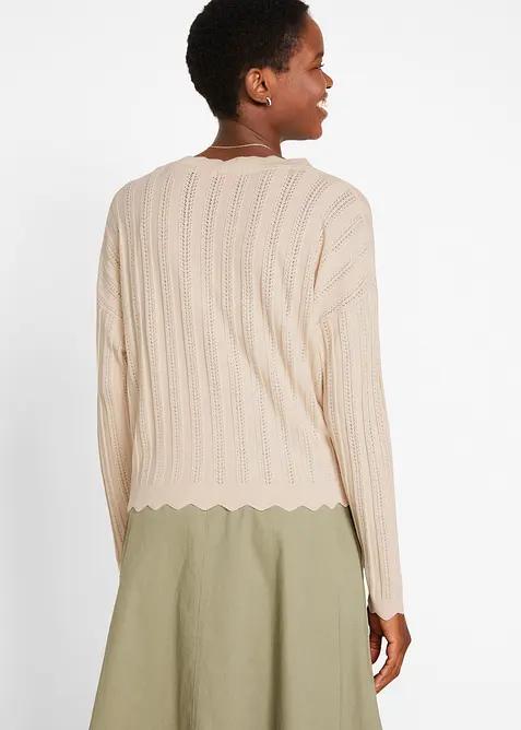 Kr&aacute;tk&yacute; ažurov&yacute; pleten&yacute; kab&aacute;tek, bonprix