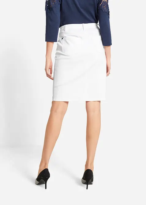 Dž&iacute;nov&aacute; sukně se strečem, bonprix