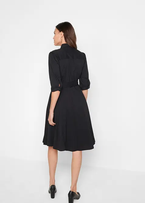 Košilové šaty s krajkou a vázačkou, bonprix