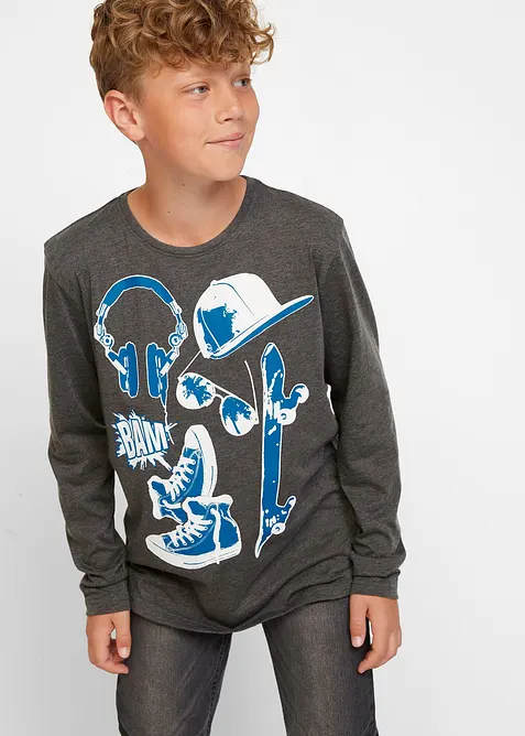 Triko s dlouhým rukávem a organickou bavlnou (2 ks v balení), bonprix