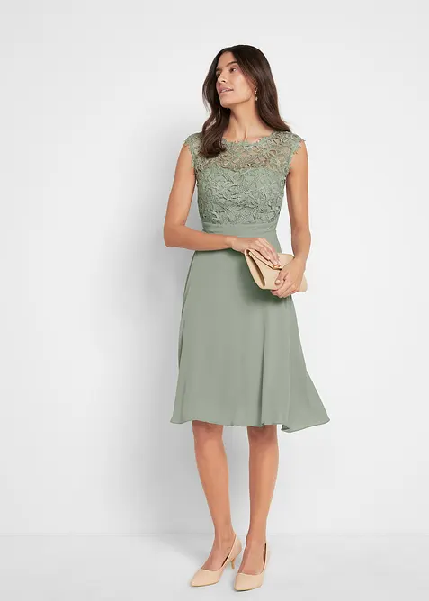 Mini šaty s krajkou, bonprix