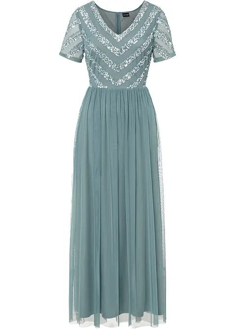 Maxi šaty s výšivkou s flitry, bonprix