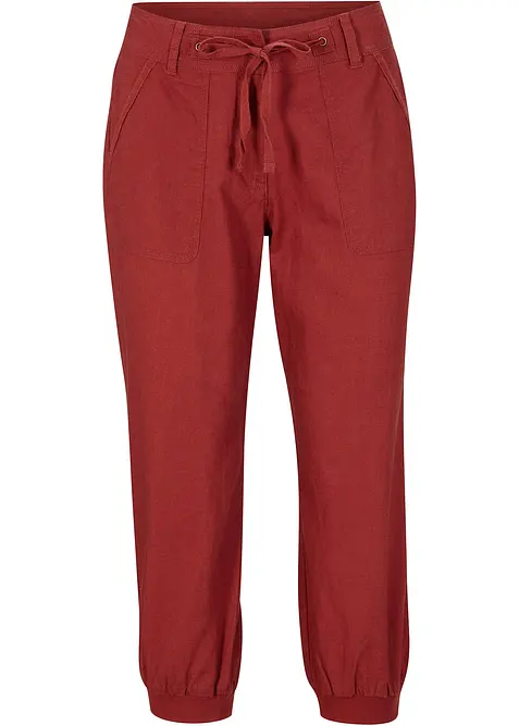 3/4 kalhoty ze směsi bavlny a lnu, bonprix