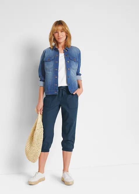 3/4 kalhoty ze směsi bavlny a lnu, bonprix