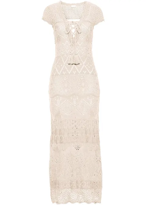 Pletené šaty s ažurovým vzorem, bonprix