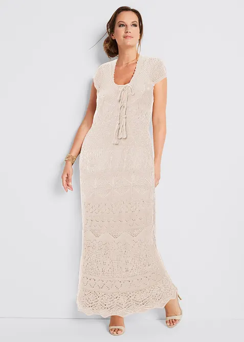 Pletené šaty s ažurovým vzorem, bonprix