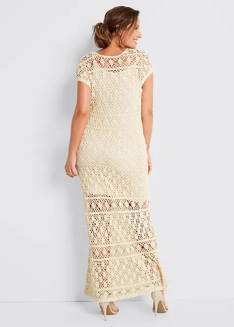 Pletené šaty s ažurovým vzorem, bonprix