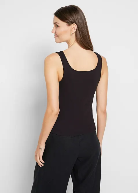 Žebrov&yacute; top z čist&eacute; bavlny, bonprix