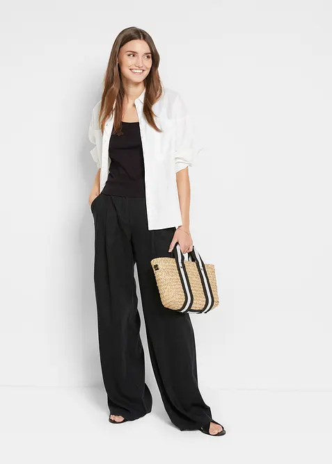 Žebrov&yacute; top z čist&eacute; bavlny, bonprix