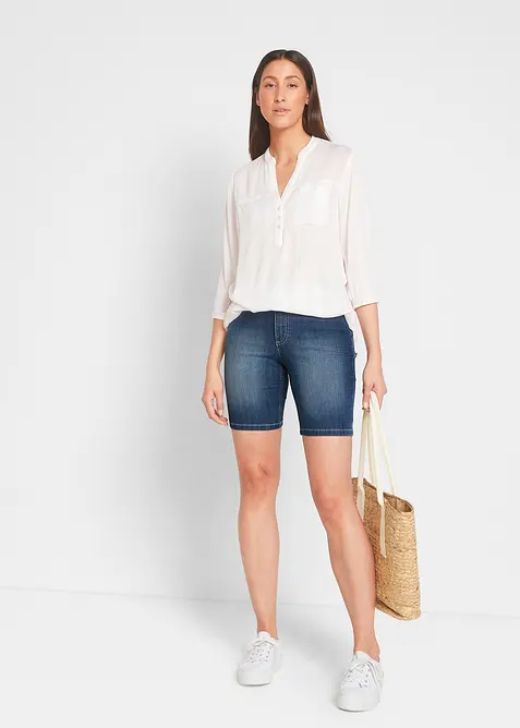 Džínové bermudy, Mid Waist, bonprix