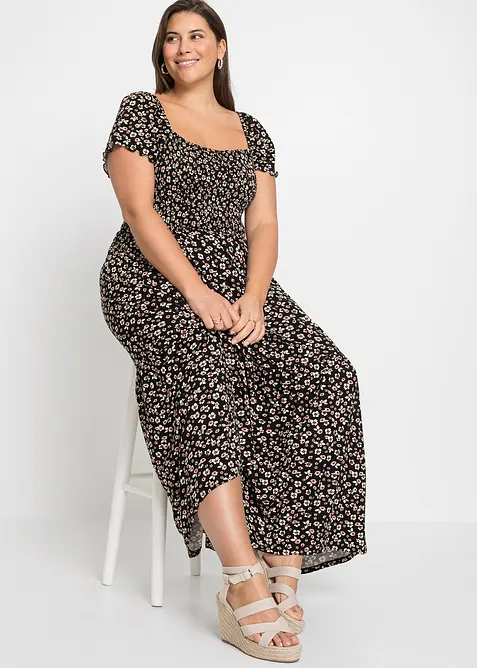 Dlouhé šaty ze směsi s viskózou, bonprix