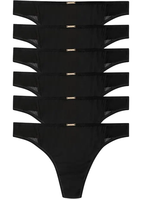 Kalhotky tanga z mikrovl&aacute;kna, Feel Comfort (6 ks v balen&iacute;), bonprix