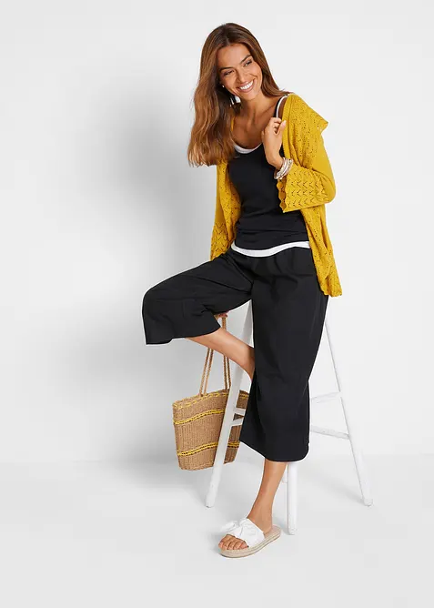 3/4 kalhoty ze směsi lnu a bavlny, bonprix