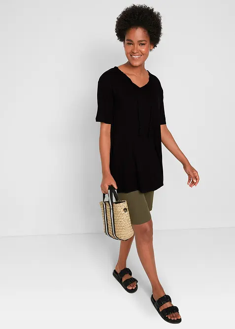 Dlouh&eacute; triko z visk&oacute;zov&eacute; směsi, bonprix