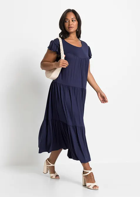 Midi šaty z viskózy, bonprix