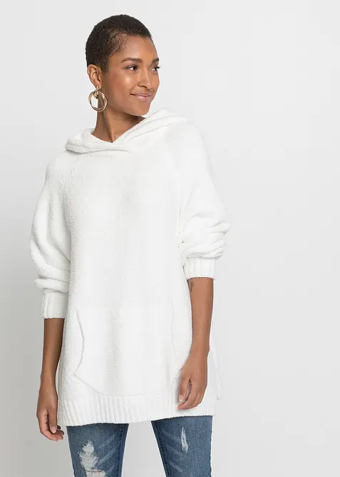 Svetr s kapucí, z medvídkového flísu, bonprix