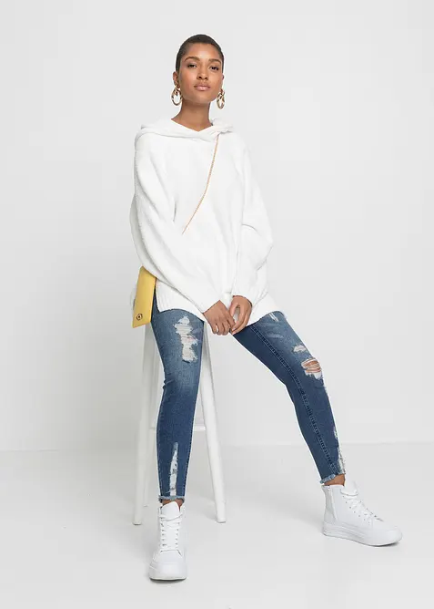 Svetr s kapucí, z medvídkového flísu, bonprix