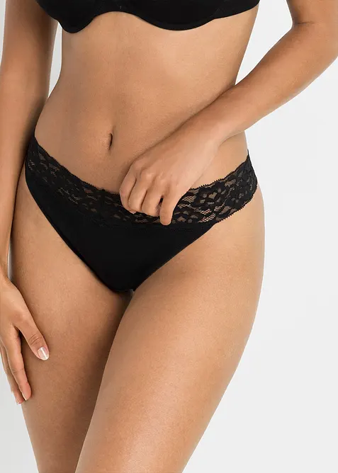 Kalhotky tanga s bavlnou (4 ks), bonprix