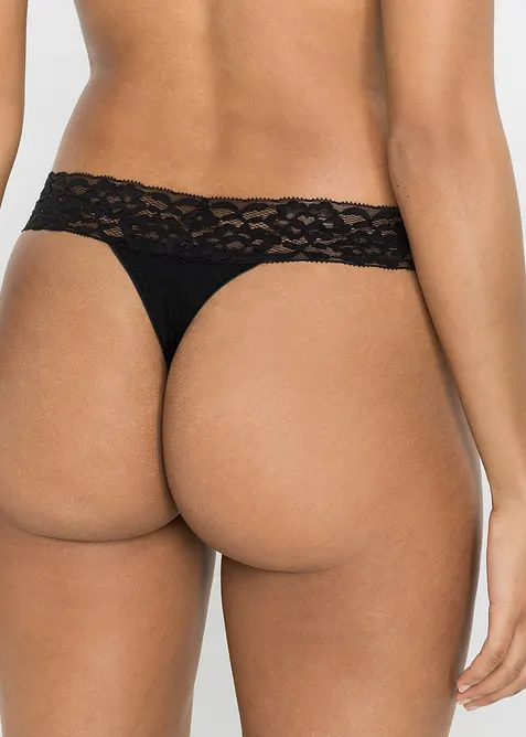 Kalhotky tanga s bavlnou (4 ks), bonprix