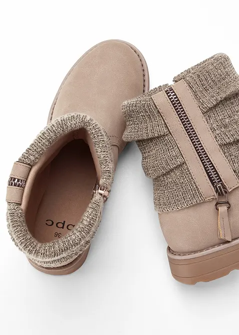 Kotníková obuv s pletenou vsadkou, bonprix