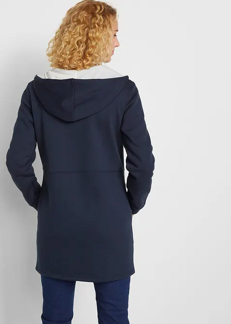 Dlouhá propínací mikina s kapucí, bonprix