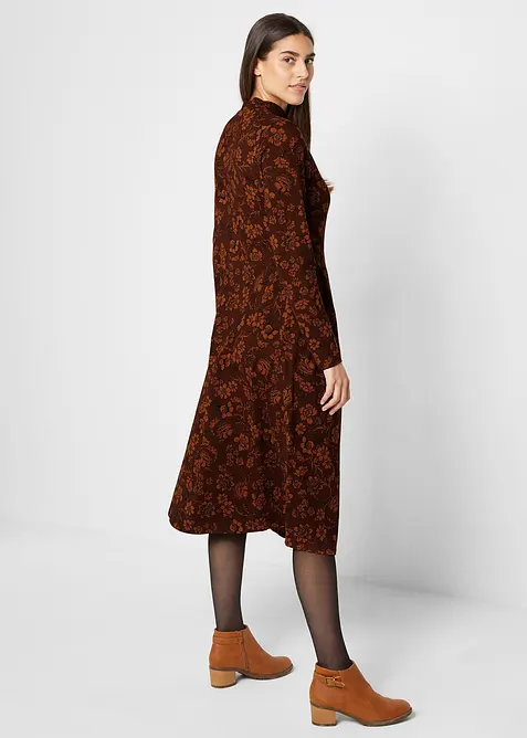 Žerzejové šaty s potiskem a dlouhým rukávem, bonprix