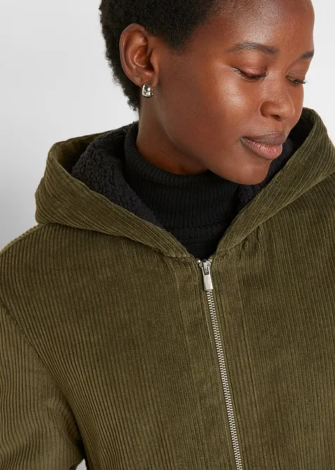 Man&scaron;estrov&yacute; kab&aacute;t s kapuc&iacute; s medv&iacute;dkov&yacute;m fl&iacute;sem, z čist&eacute; bavlny, bonprix