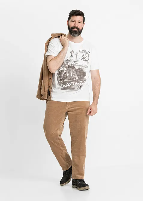 Manšestrové kalhoty Regular Fit, se strečem, z kolekce Pohodlný střih pro břicho, bonprix