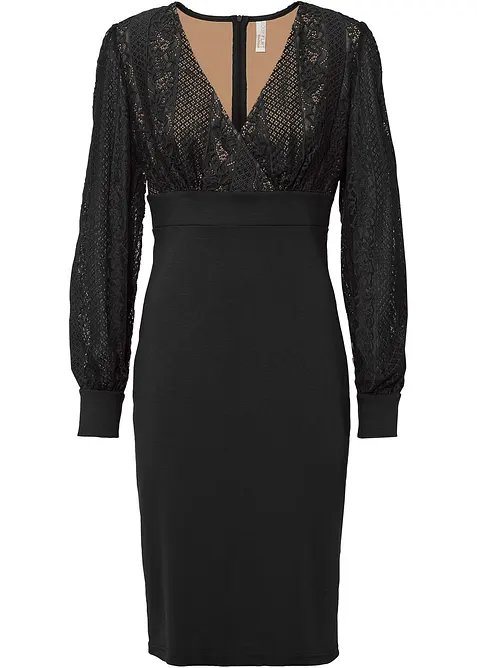 Postavu podtrhující šaty s krajkou, bonprix