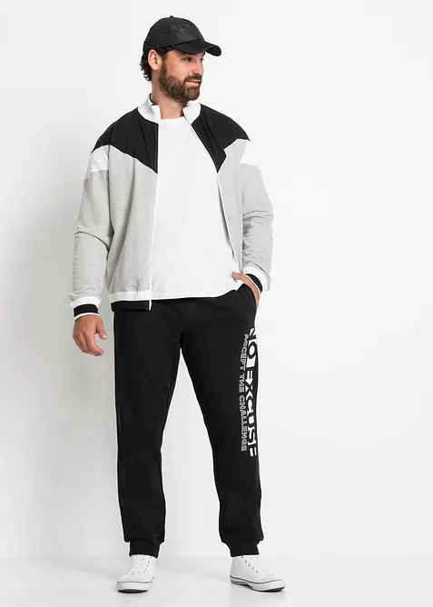 Sportovní kalhoty se sportovním potiskem, z čisté bavlny, bonprix