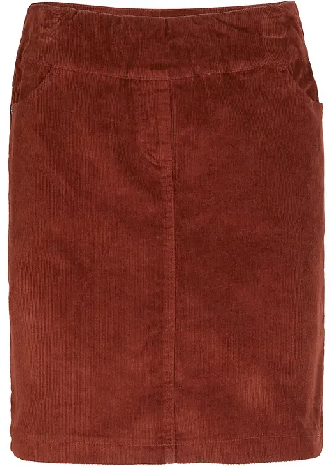 Strečová manšestrová sukně z bavlny s pohodlným pasem, bonprix