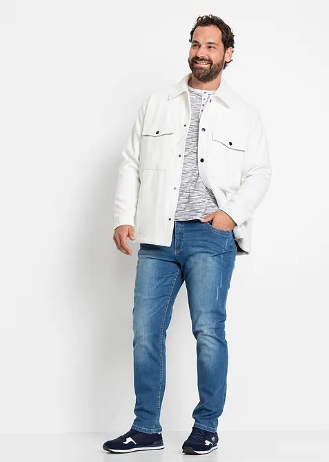 Tričko Henley, krátký rukáv, z čisté bavlny, bonprix