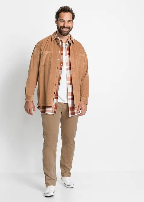 Strečové manšestrové kalhoty v pohodlném střihu, Slim Fit, bonprix