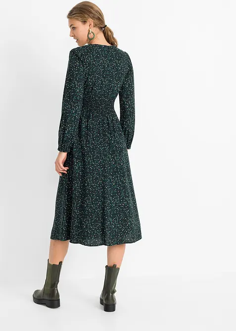 Šaty pod kolena s květinovým potiskem, bonprix