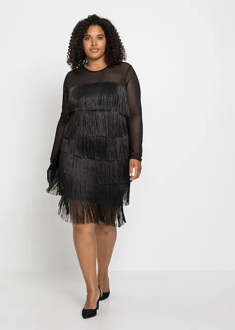 Midi &scaron;aty ze vzdu&scaron;n&eacute; s&iacute;ťoviny, s tř&aacute;sněmi, bonprix