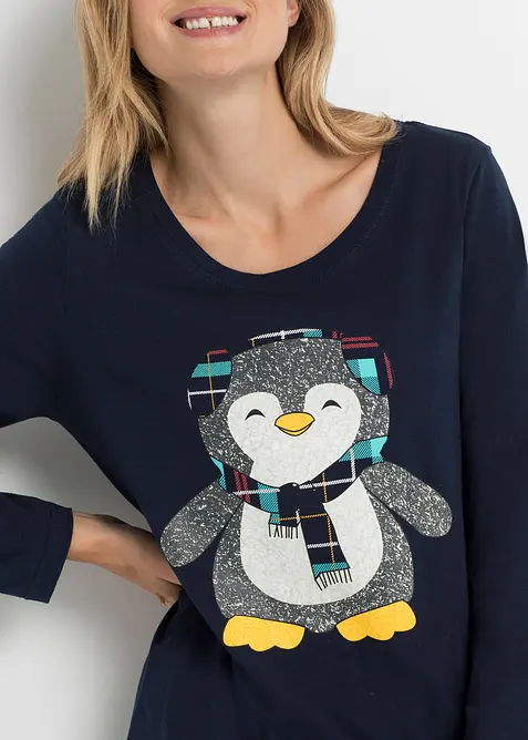 Pyžamo s flanelov&yacute;mi kalhotami, bonprix