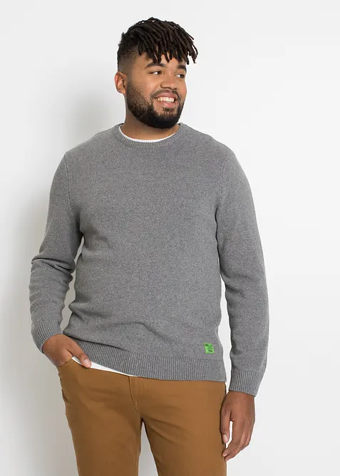 Svetr z jemné pleteniny s recyklovanou bavlnou, bonprix