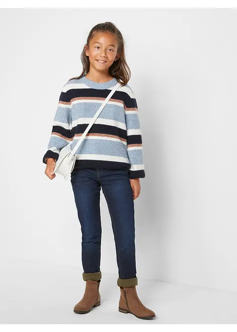 Termo džíny s žerzejovou podšívkou, Mid Waist, bonprix