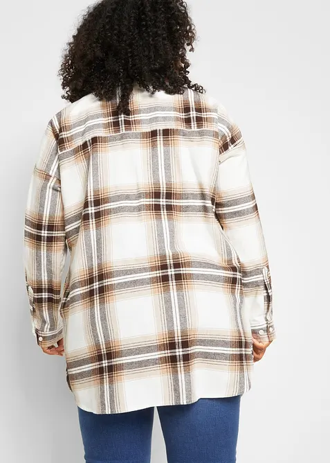 Dlouh&aacute; flanelov&aacute; ko&scaron;ile z čist&eacute; bavlny, bonprix