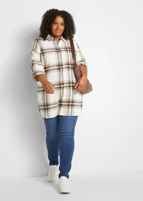 Dlouh&aacute; flanelov&aacute; ko&scaron;ile z čist&eacute; bavlny, bonprix