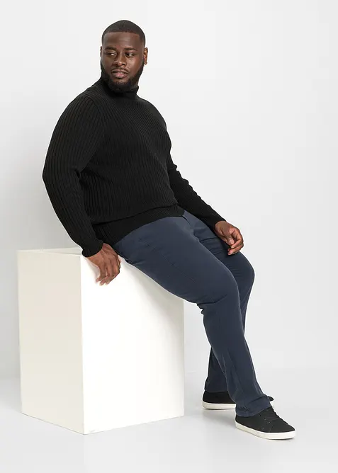 Rolákový svetr s žebrovanou strukturou, s recyklovanou bavlnou, bonprix