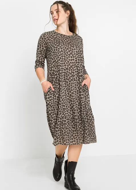 Úpletové midi šaty, bonprix
