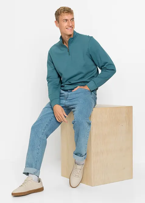 Mikina s l&iacute;mcem na zip, bonprix