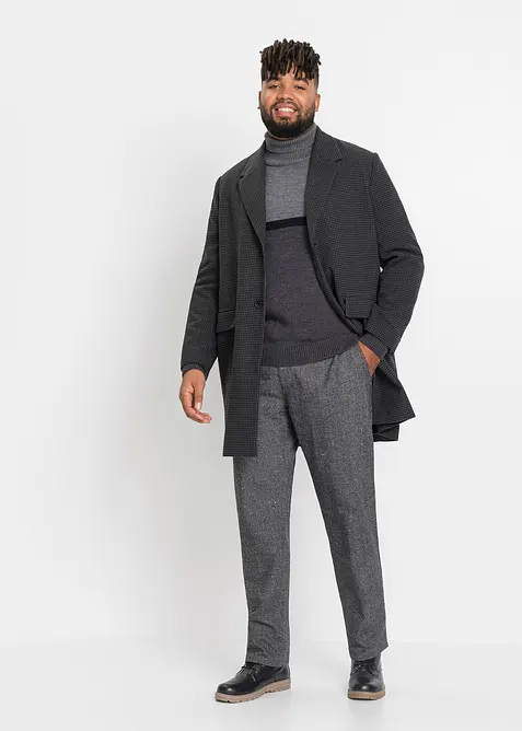 Svetr s rol&aacute;kov&yacute;m l&iacute;mcem, barevn&eacute; bloky, bonprix