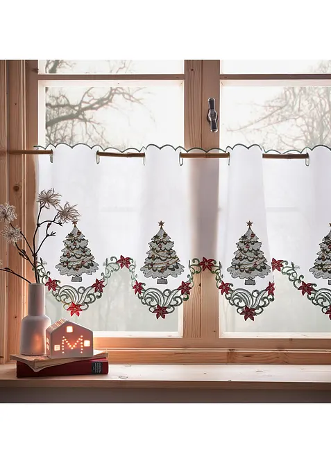 Vitr&aacute;žkov&aacute; z&aacute;clona s v&aacute;nočn&iacute; v&yacute;&scaron;ivkou, bonprix