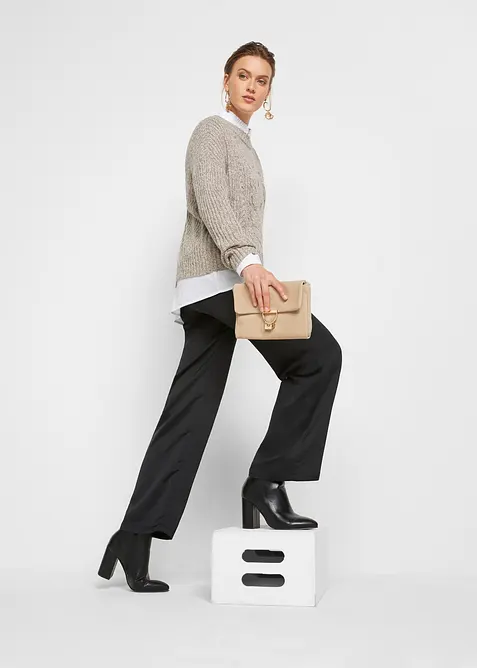 Oversize svetr s copánkovým vzorem, bonprix