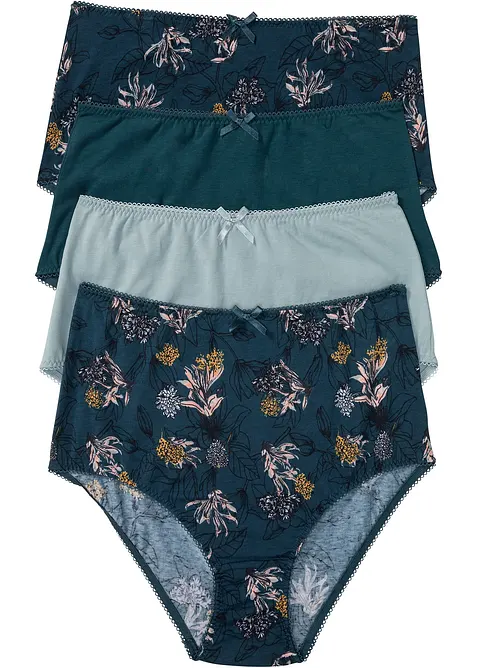 Vysoké kalhotky s organickou bavlnou (4 ks v balení), bonprix