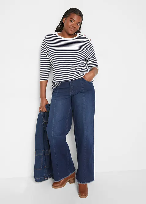 Oversized triko s knoflíky, dlouhý rukáv, bonprix